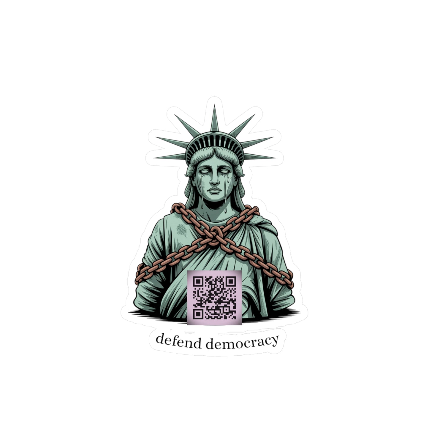Defend Democracy Statue of Liberty Vinyl Decal