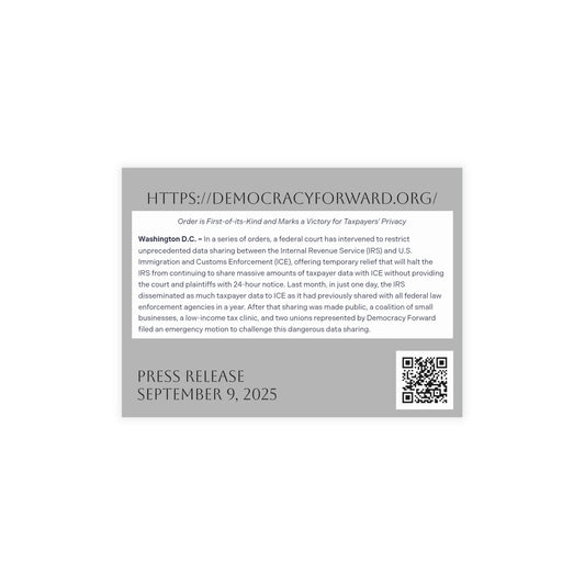 Taxpayer Privacy Postcards, Political Activism Stationery, Fundraiser Mailers, Eco-Friendly Postcards