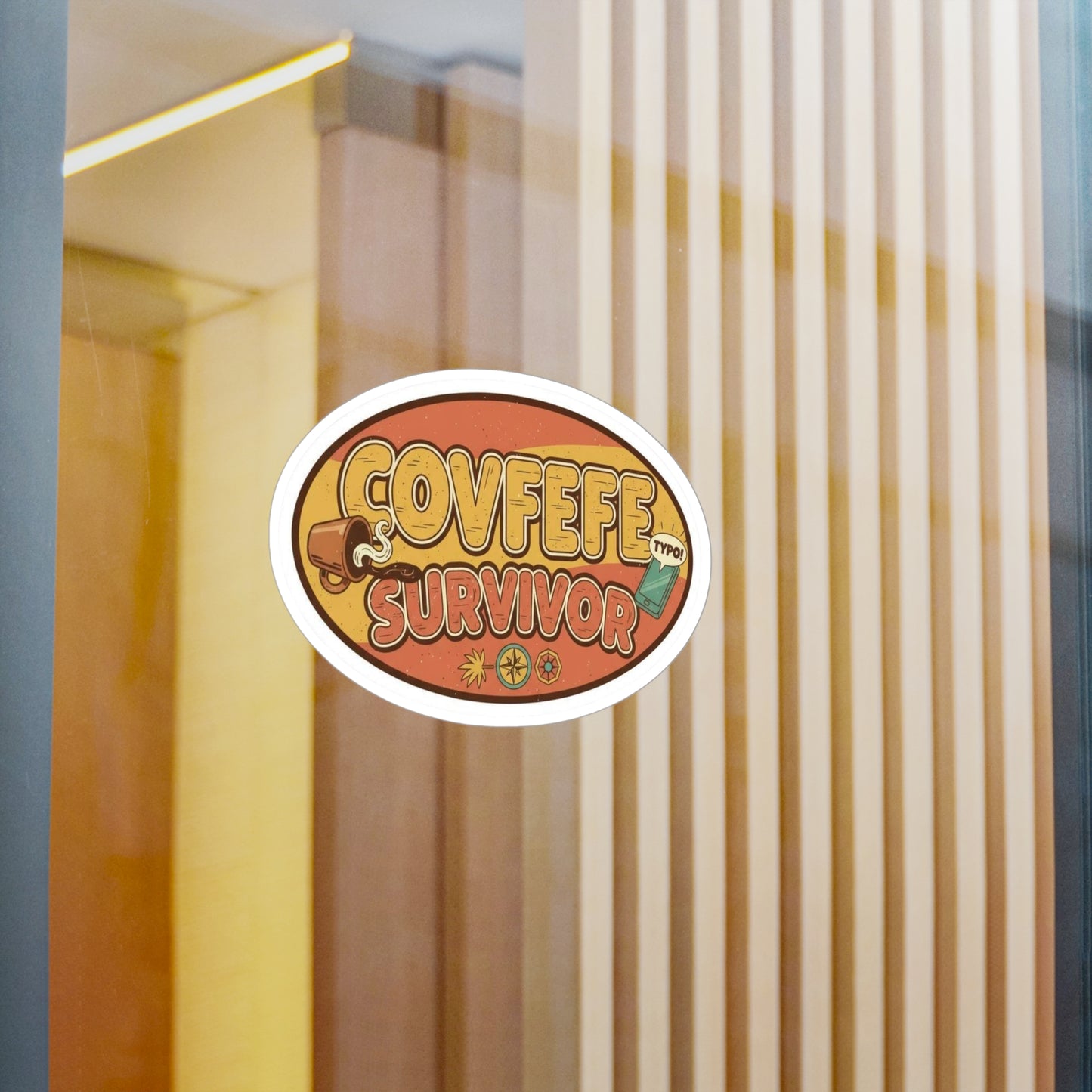 Humorous Kiss-Cut Vinyl Decals for Home Decor, Gift for Coffee Lovers, Fun Car Accessories, Office Humor Stickers, Quirky Wall Art