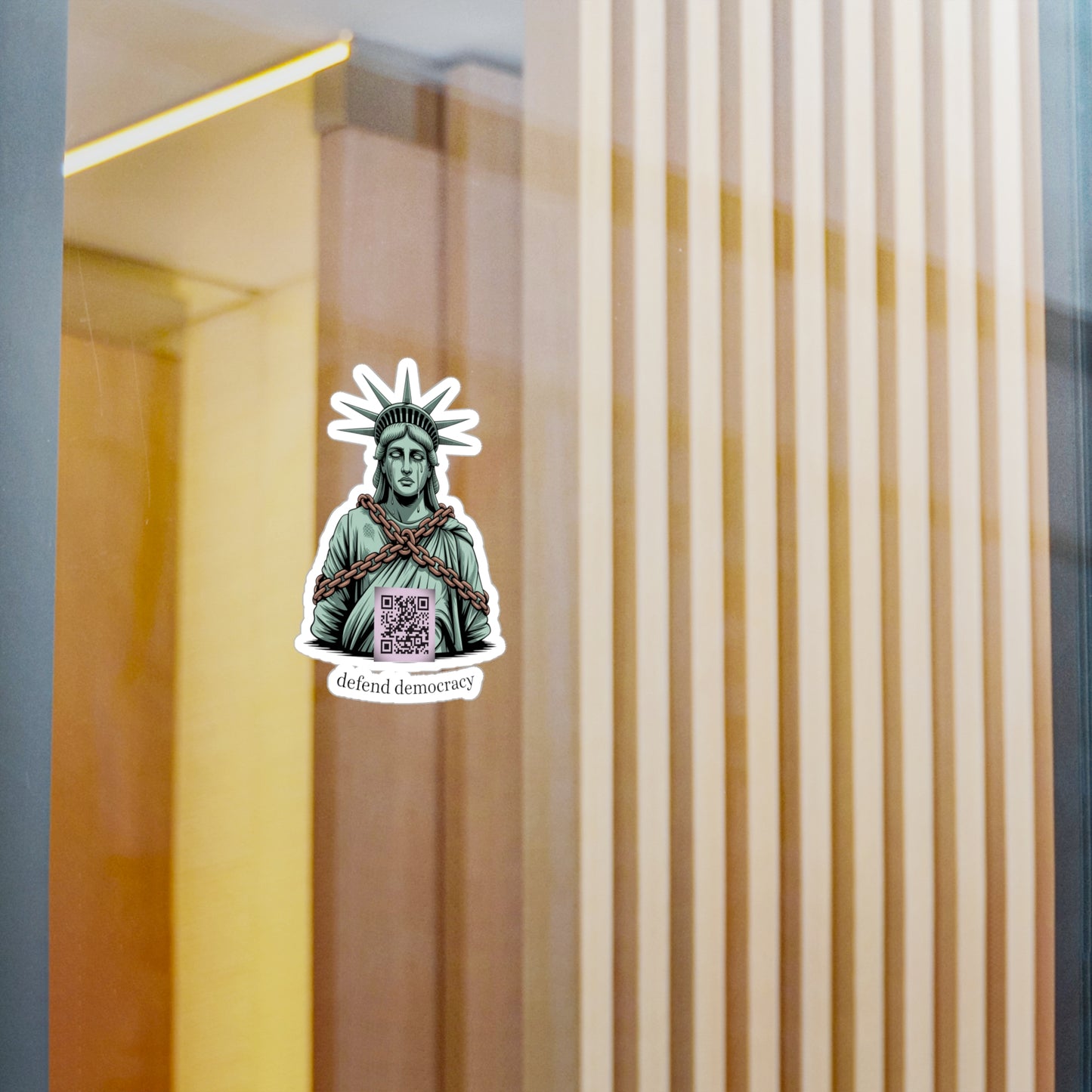 Defend Democracy Statue of Liberty Vinyl Decal