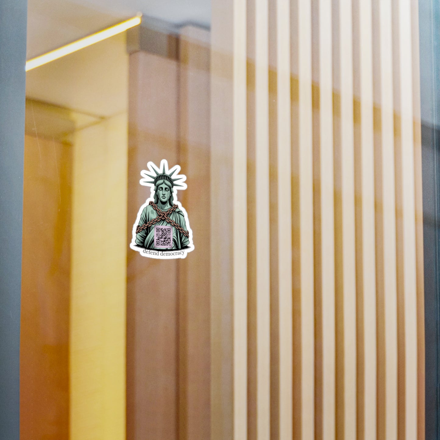 Defend Democracy Statue of Liberty Vinyl Decal