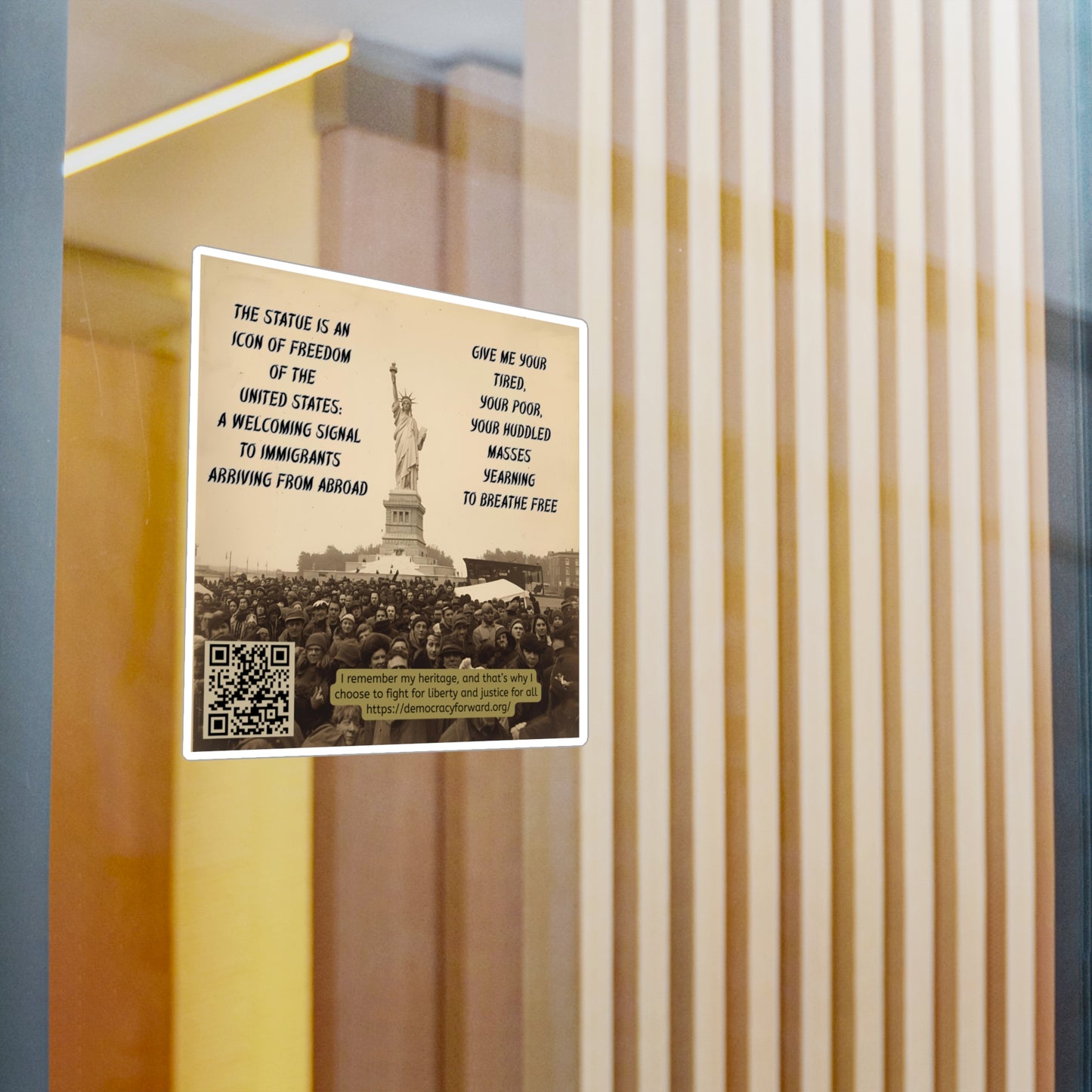 Vinyl Decal Stickers - Statue of Liberty, Immigrant Rights and American Heritage Inspirational Design