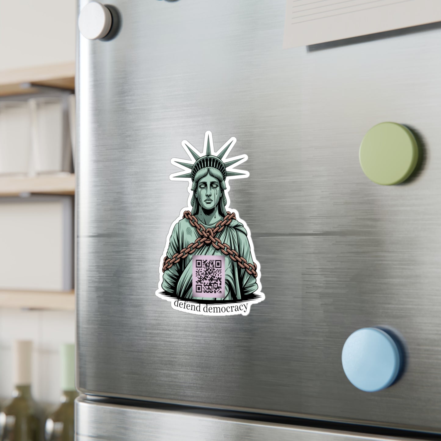 Defend Democracy Statue of Liberty Vinyl Decal