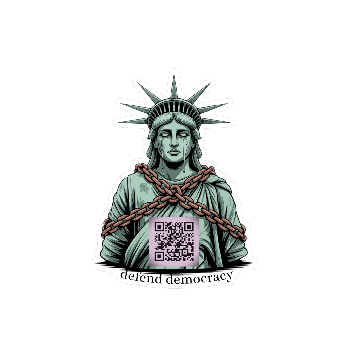 Defend Democracy Statue of Liberty Vinyl Decal