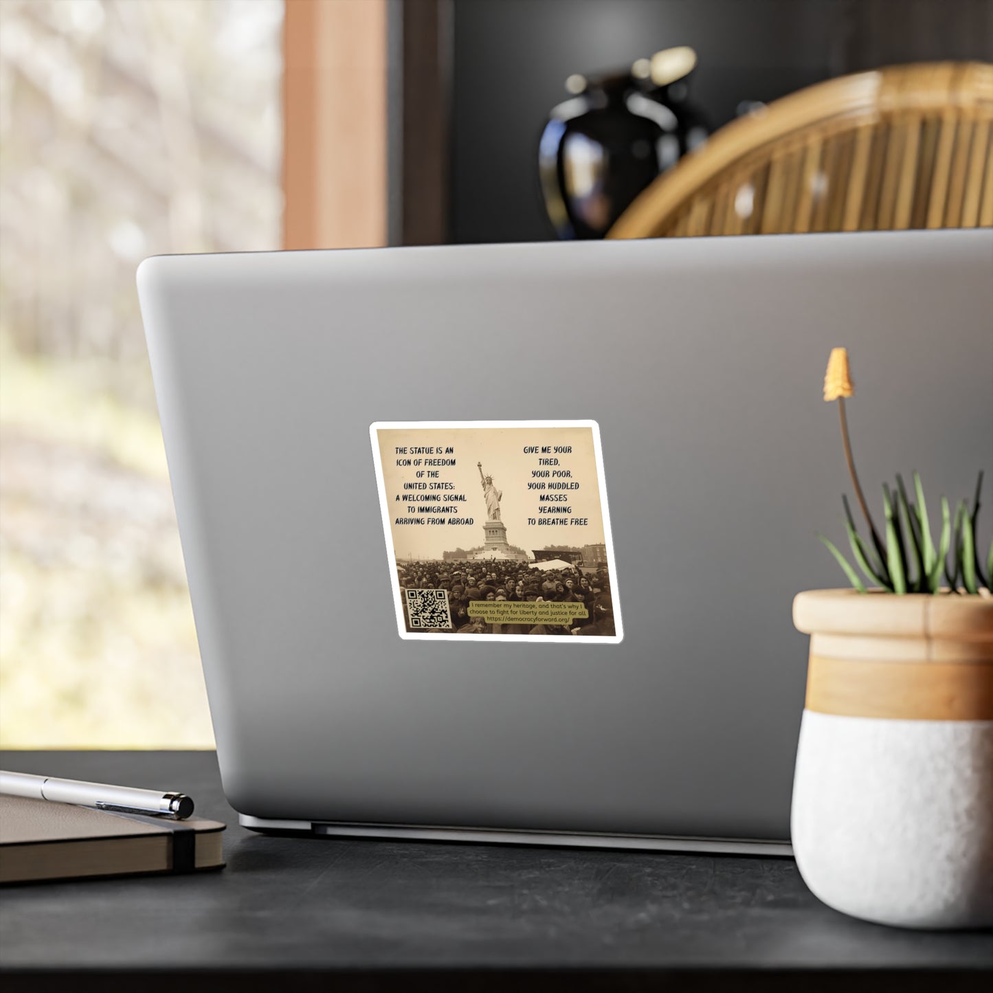 Vinyl Decal Stickers - Statue of Liberty, Immigrant Rights and American Heritage Inspirational Design