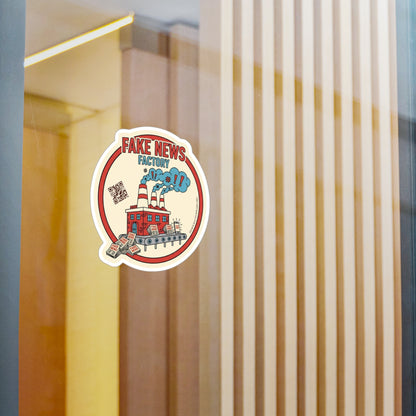 Fake News Factory Kiss-Cut Vinyl Decals | Trendy Stickers for Laptops, Water Bottles, Journals, Car Decor, Gift Ideas