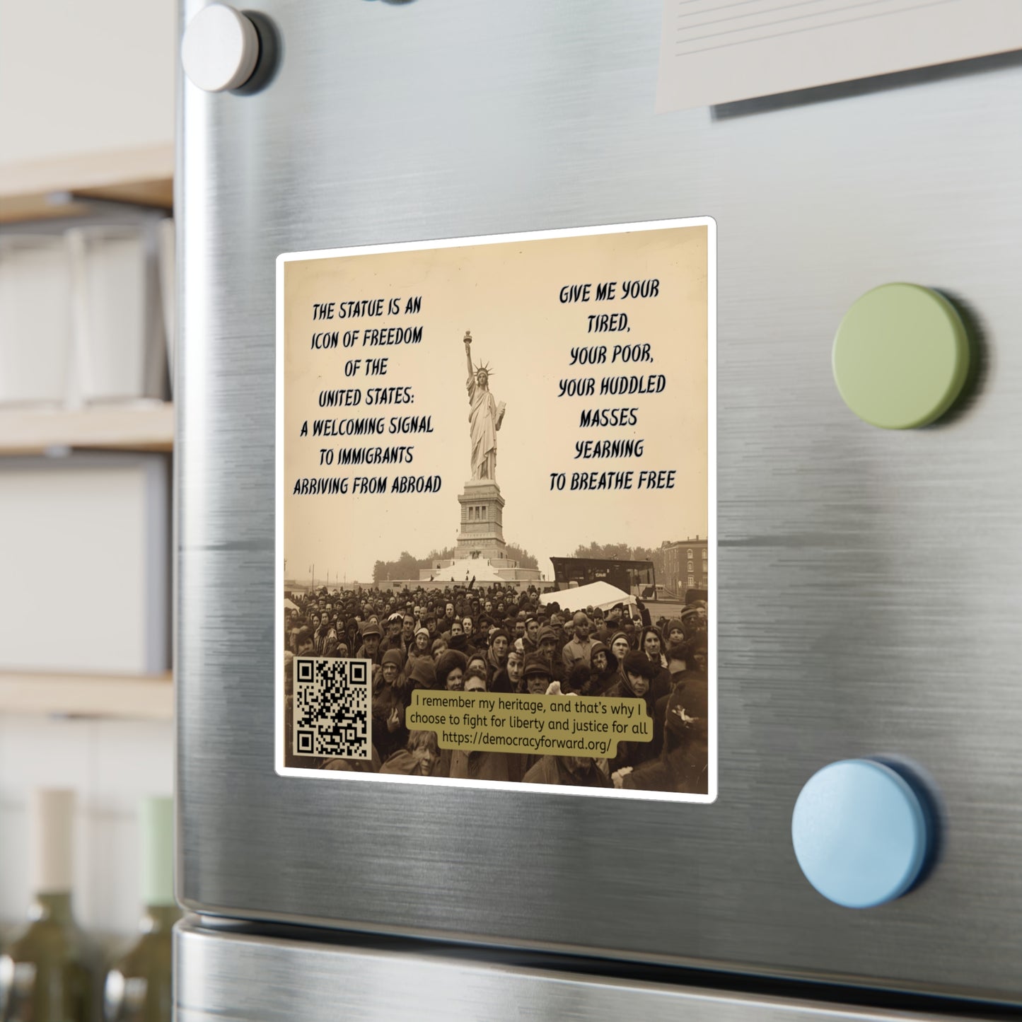 Vinyl Decal Stickers - Statue of Liberty, Immigrant Rights and American Heritage Inspirational Design