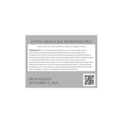 Taxpayer Privacy Postcards, Political Activism Stationery, Fundraiser Mailers, Eco-Friendly Postcards