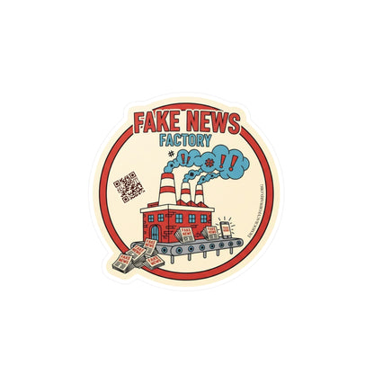 Fake News Factory Kiss-Cut Vinyl Decals | Trendy Stickers for Laptops, Water Bottles, Journals, Car Decor, Gift Ideas