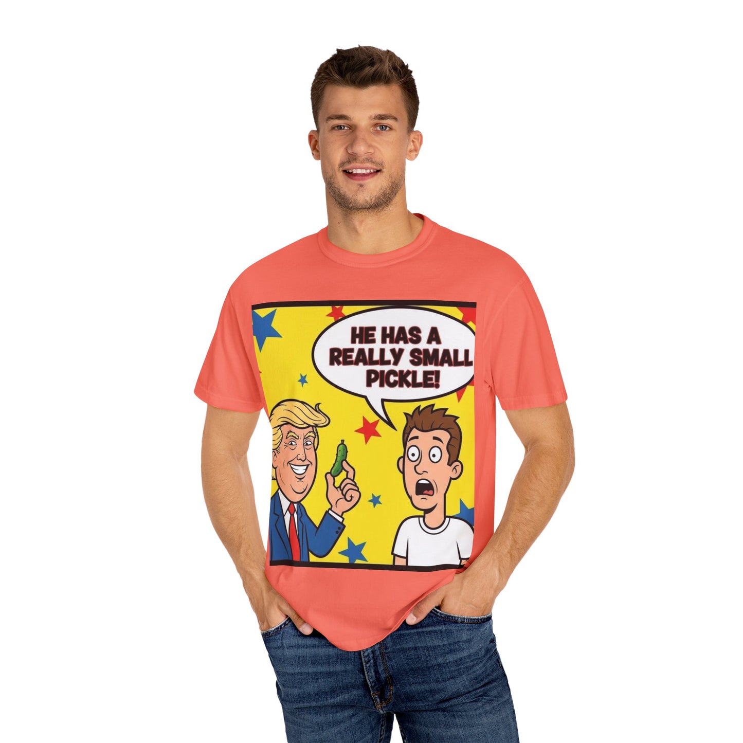 Humorous Political T-shirt: 'He Has a Really Small Pickle', Funny Gift, Unisex Tee for Parties, Elections, Political Events