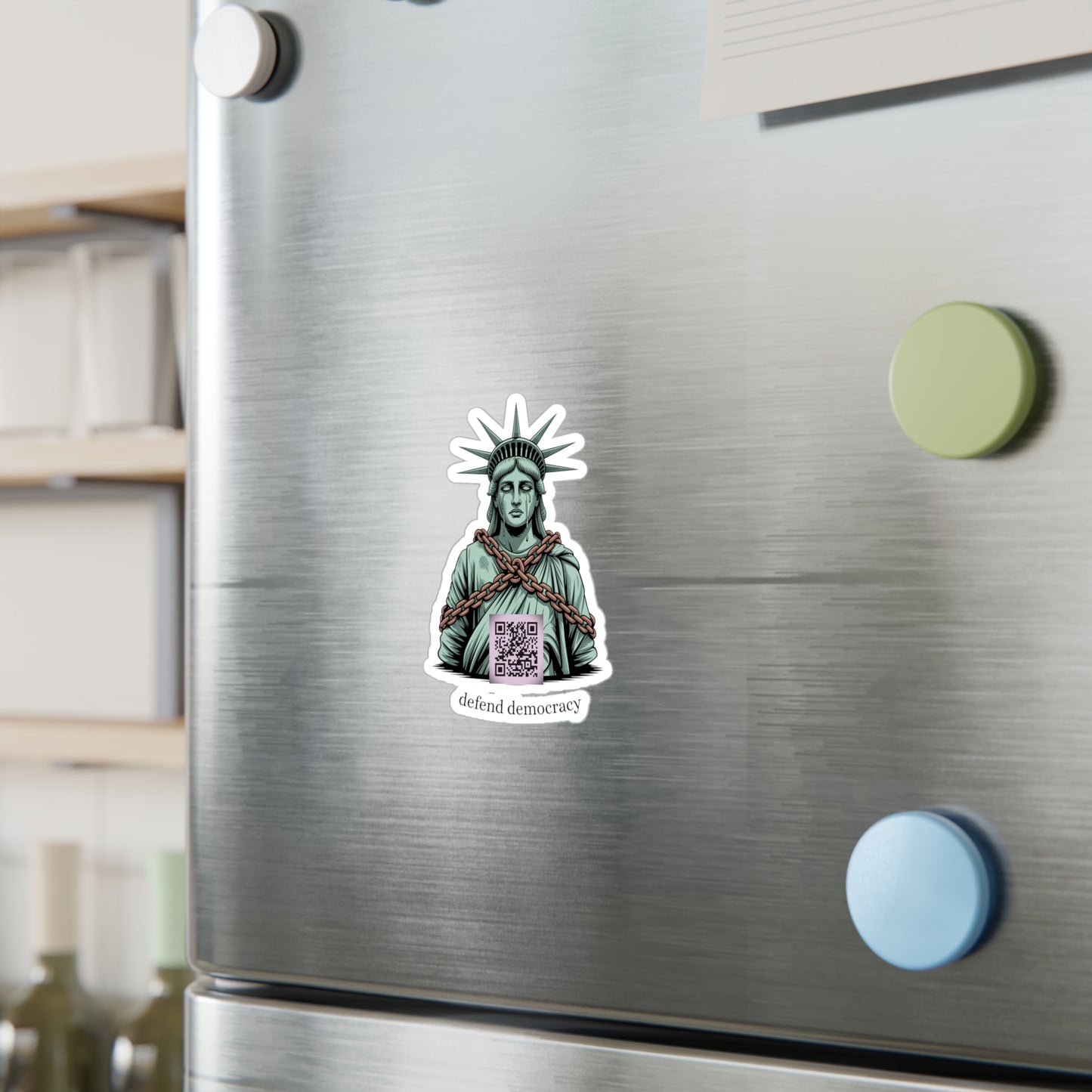 Defend Democracy Statue of Liberty Vinyl Decal
