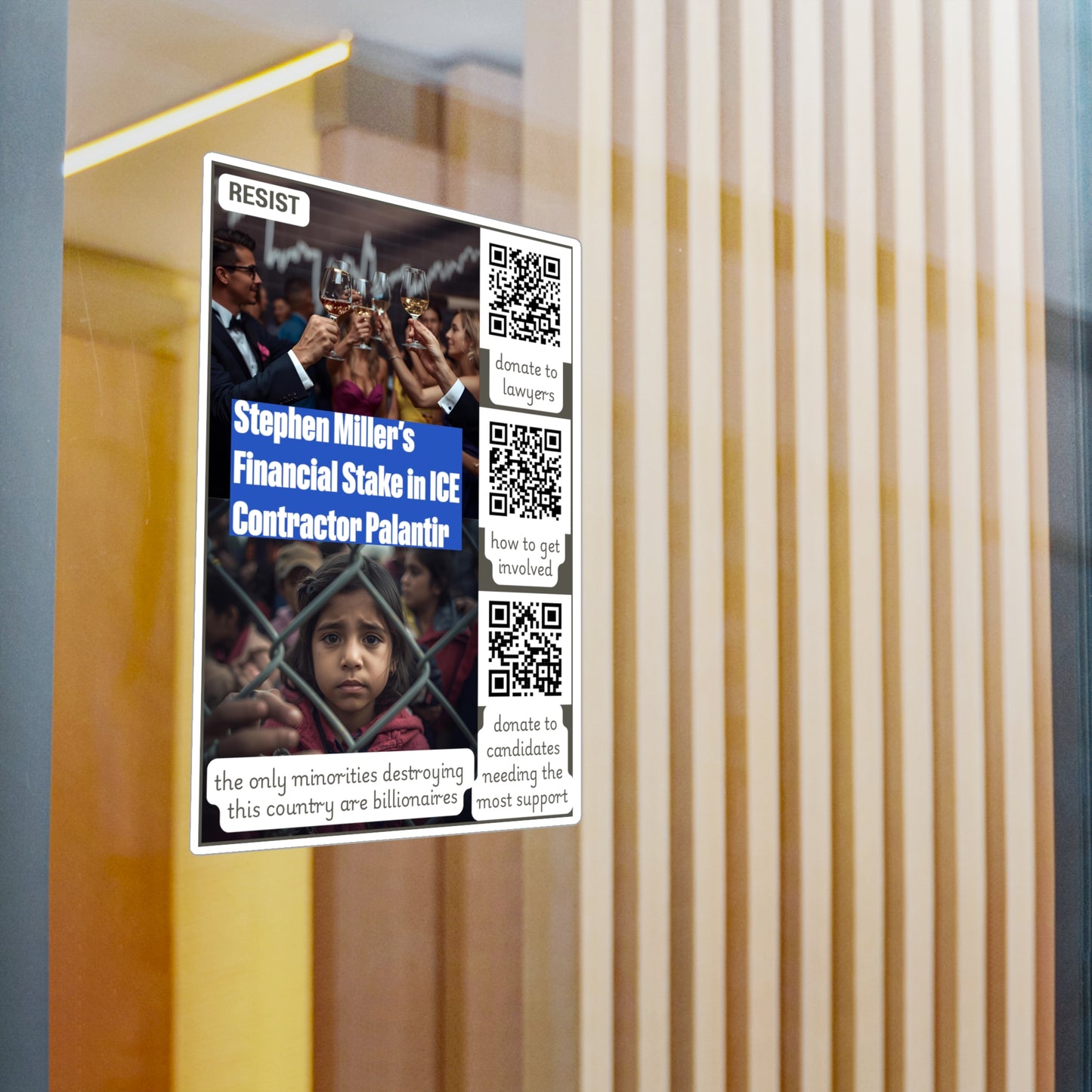 Vinyl Decal Sticker - Protect Immigrant Communities and Stop ICE Funding