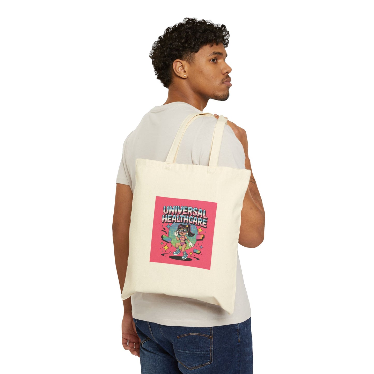 Universal Healthcare Illustration Tote Bag | Political Activism Canvas
