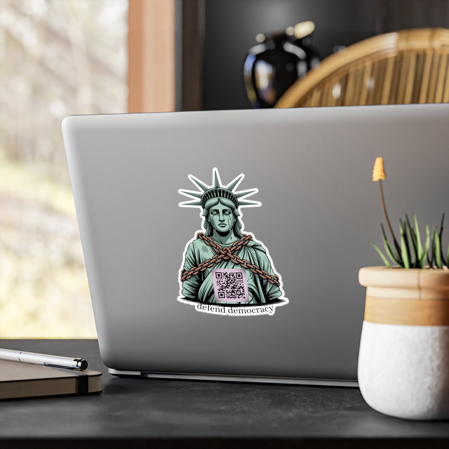Defend Democracy Statue of Liberty Vinyl Decal