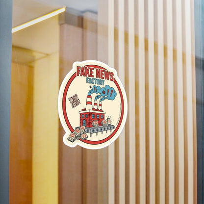 Fake News Factory Kiss-Cut Vinyl Decals | Trendy Stickers for Laptops, Water Bottles, Journals, Car Decor, Gift Ideas