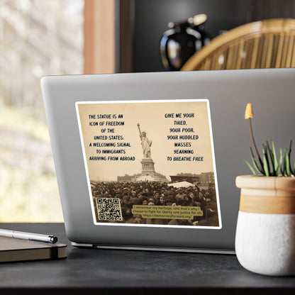 Vinyl Decal Stickers - Statue of Liberty, Immigrant Rights and American Heritage Inspirational Design