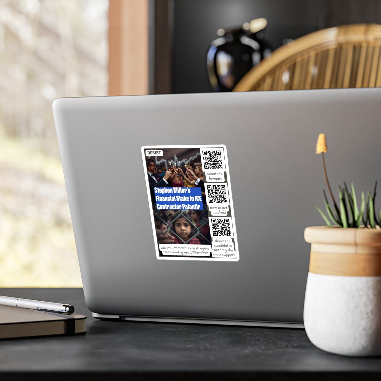 Vinyl Decal Sticker - Protect Immigrant Communities and Stop ICE Funding