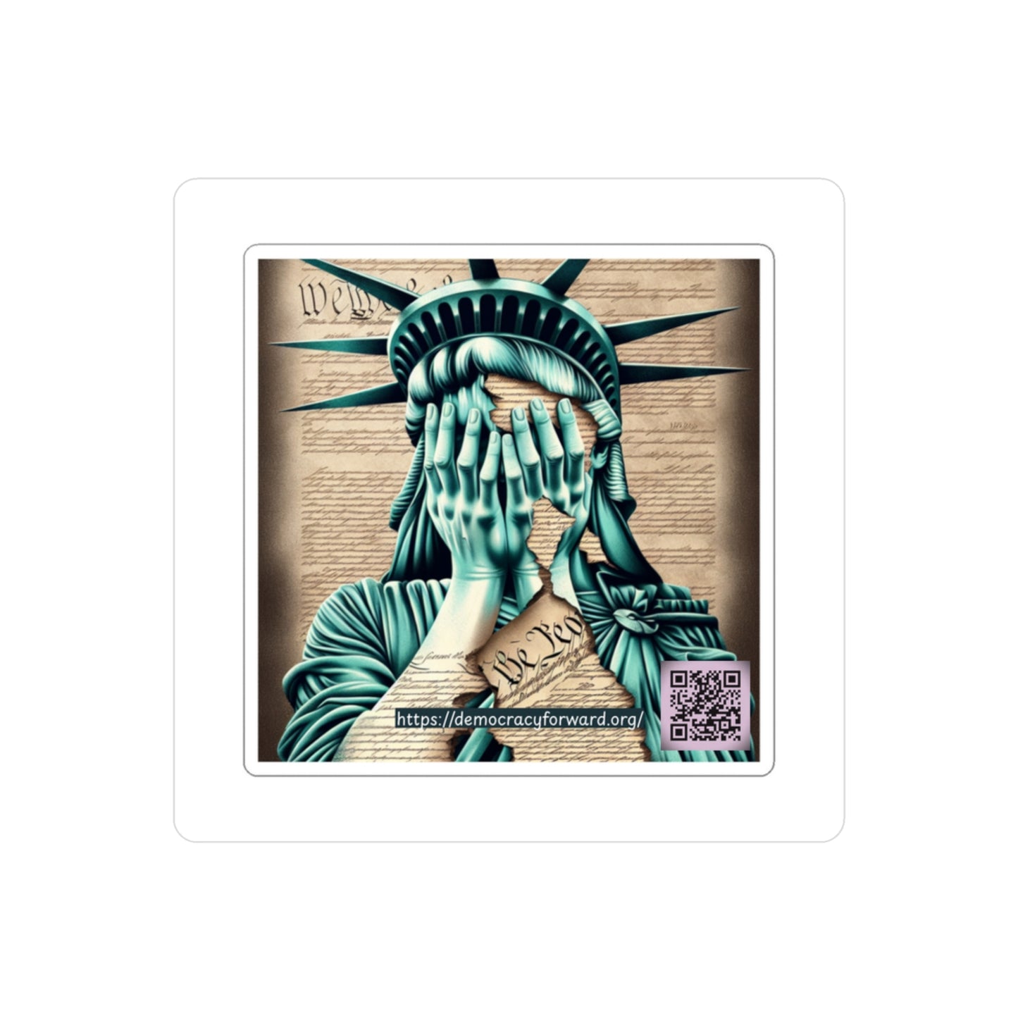 Activist Stickers - Statue of Liberty Democracy Under Attack Decals