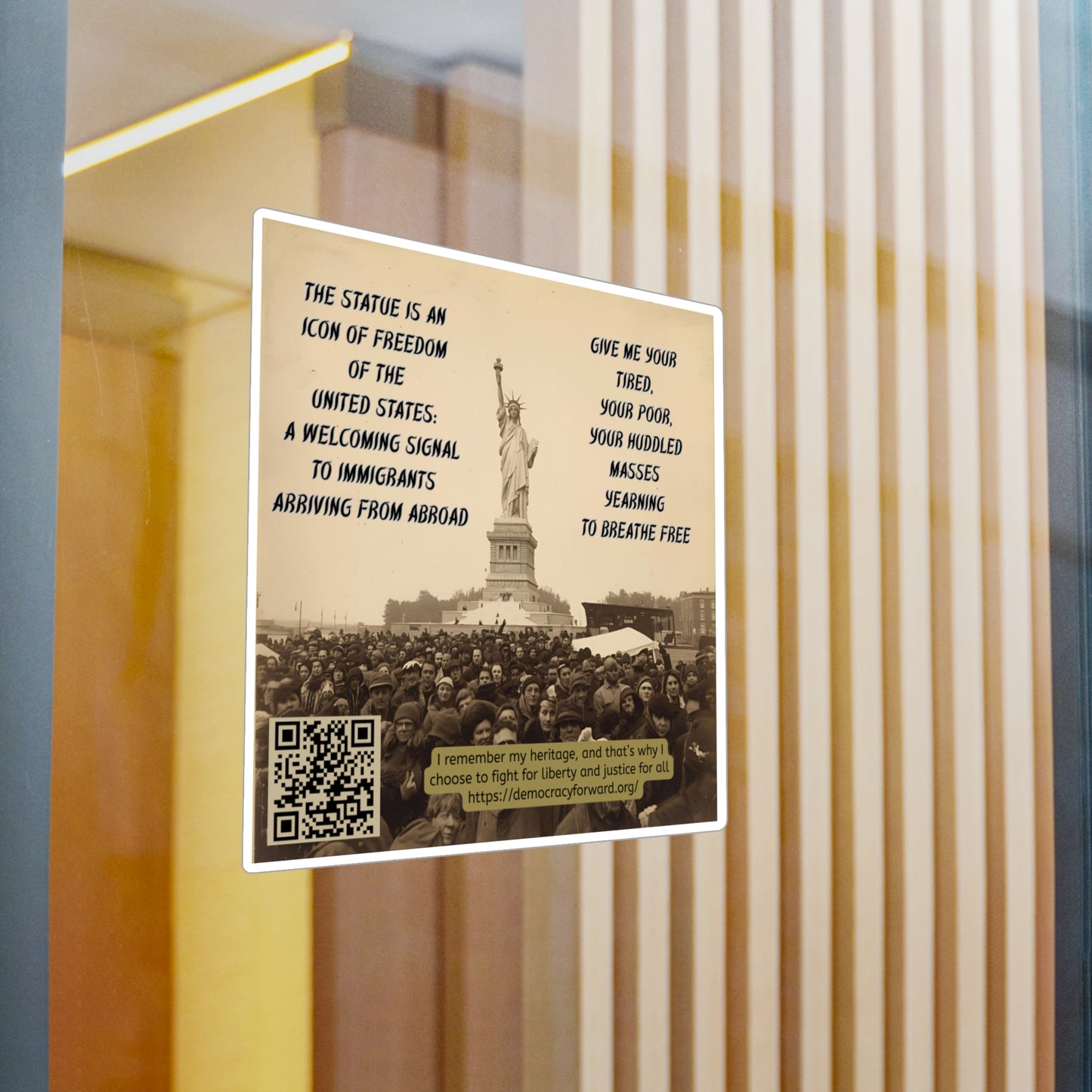 Vinyl Decal Stickers - Statue of Liberty, Immigrant Rights and American Heritage Inspirational Design