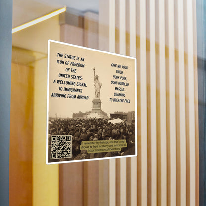 Vinyl Decal Stickers - Statue of Liberty, Immigrant Rights and American Heritage Inspirational Design