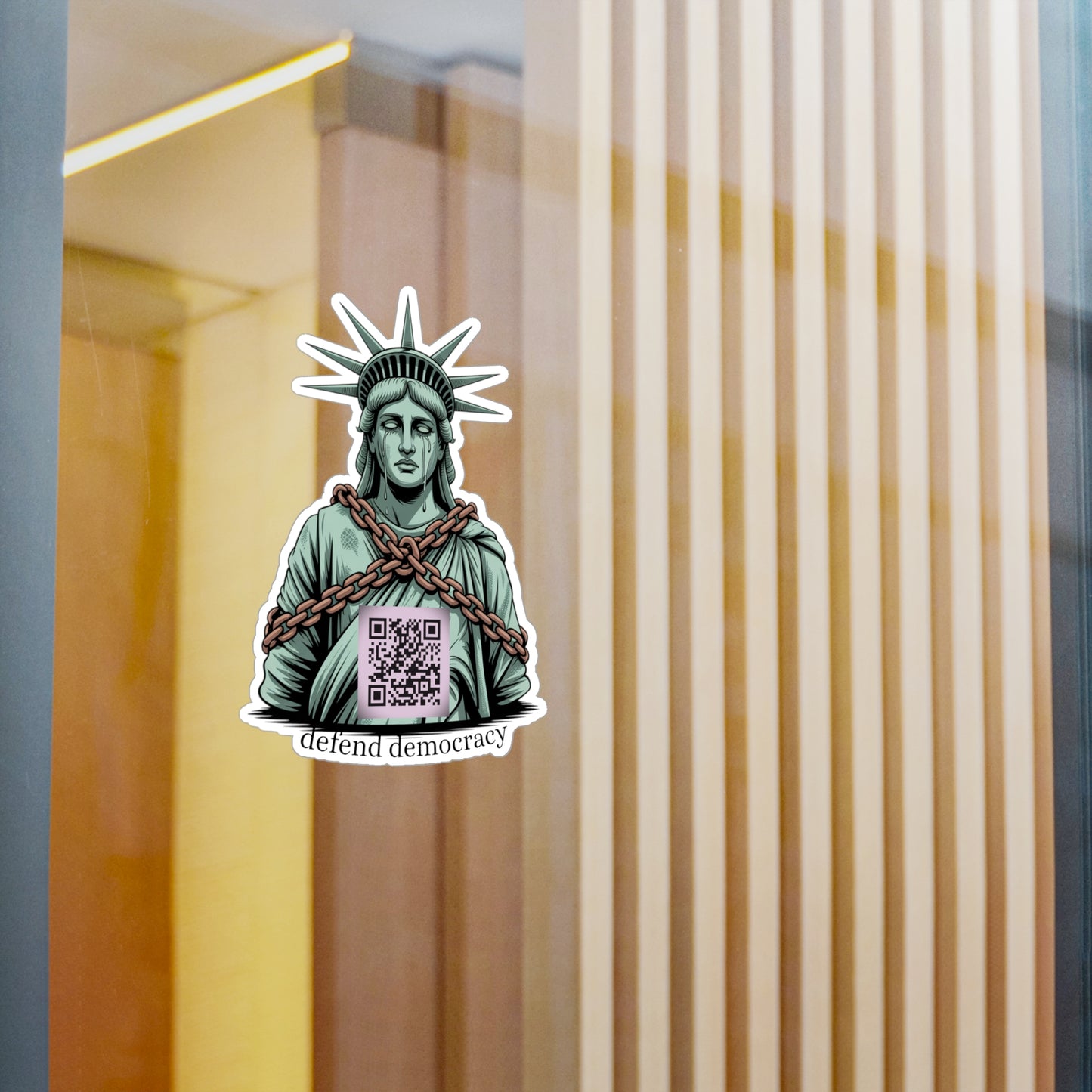 Defend Democracy Statue of Liberty Vinyl Decal